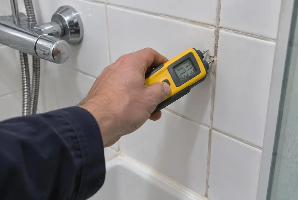 Lekdetectie Vierhouten – vochtmeter op badkamertegels bij de douche